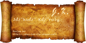 Jáksó Károly névjegykártya