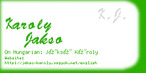 karoly jakso business card